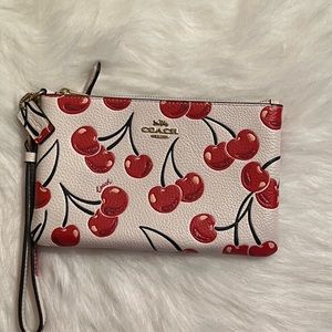 Coach cherry wristlet